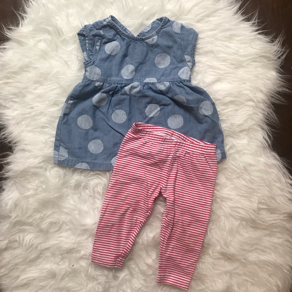 Carter’s Denim polka dot outfit